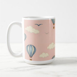 Taza De Café Patrón de cielo con globo aerostático soñador