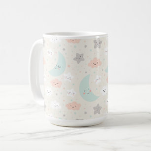 Taza De Café Patrón de cielo dulce sonriente Pastel