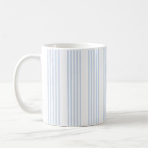 Taza De Café Patrón de cinco rayas azul pálido y blanco