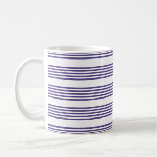 Taza De Café Patrón de cinco rayas ultravioleta y blanca