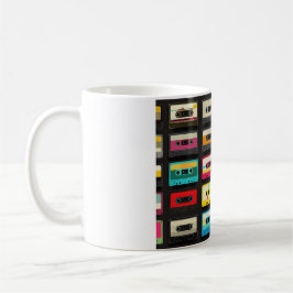 Taza De Café Patrón de cinta de casete retro - Música vintage