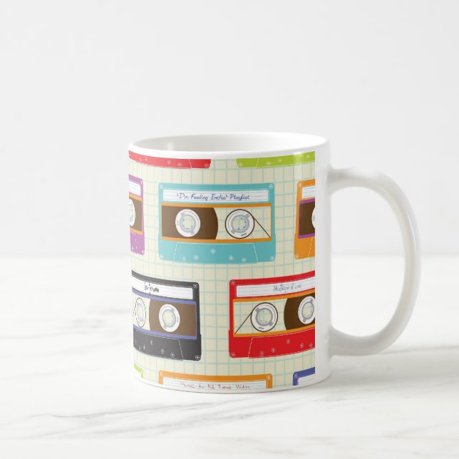 Taza De Café Patrón de cinta de cassette de indie Mixtapes Retr (Derecha)
