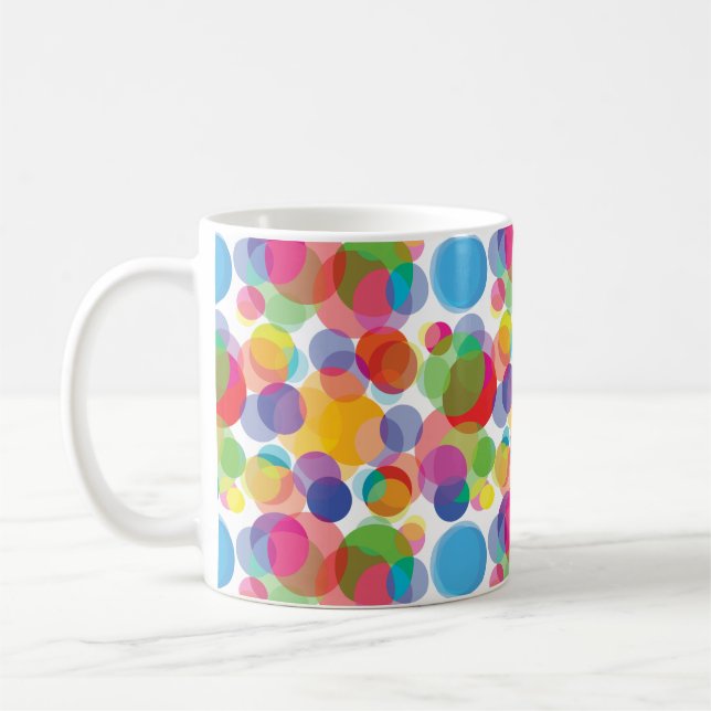 Taza De Café Patrón de círculo colorido (Izquierda)