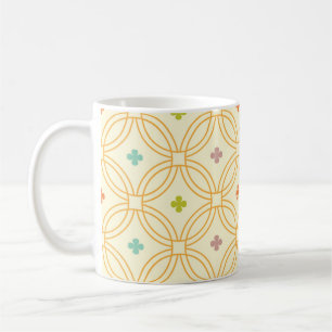 Taza De Café Patrón de Círculo de Interbloqueo Geométrico Retro