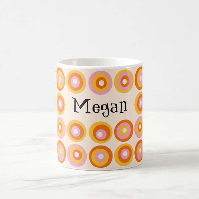 Taza De Café Patrón de círculo Naranja personalizado de mediado (Centro)