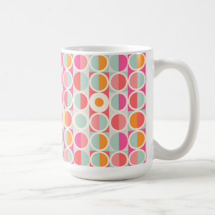 Taza De Café Patrón de círculo retro rosado caliente