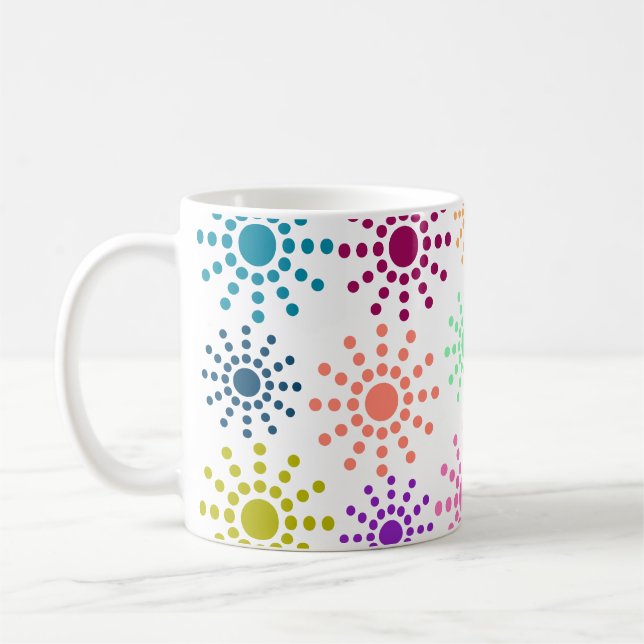 Taza De Café Patrón de círculos coloridos (Izquierda)
