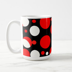 Taza De Café Patrón de círculos rojos, negros y blancos