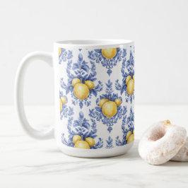 Taza De Café Patrón de cítrico mediterráneo de limón