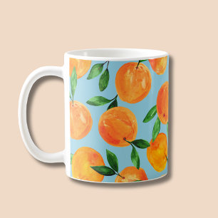 Taza De Café Patrón de cítricos de frutas de verano naranjas