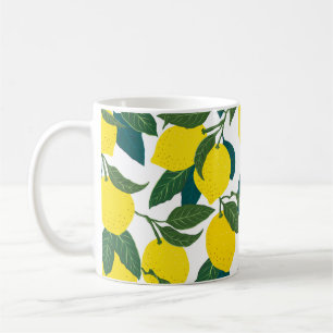 Taza De Café Patrón de cítricos sin foco. Enfermedad vintage