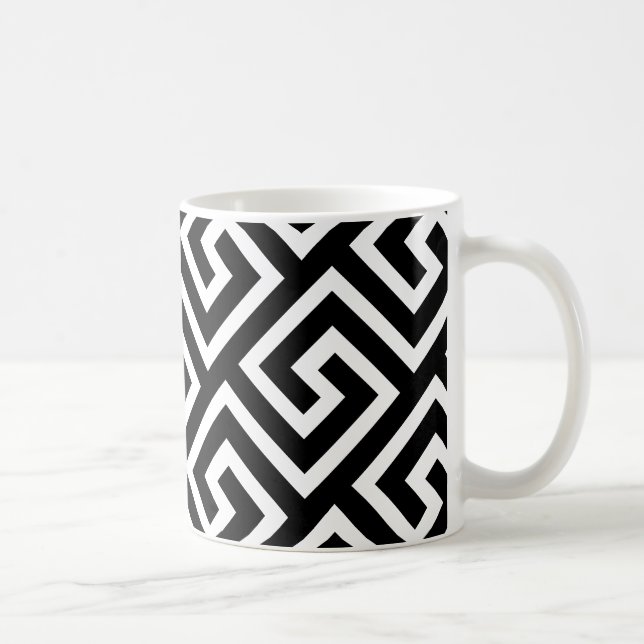 Taza De Café Patrón de clave griega geométrica (Derecha)