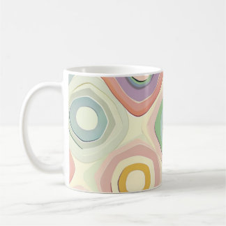 Taza De Café Patrón de cliparts de círculos retro vintage boho 