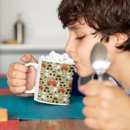 Taza De Café Patrón de coches de Naranja de luces de tráfico