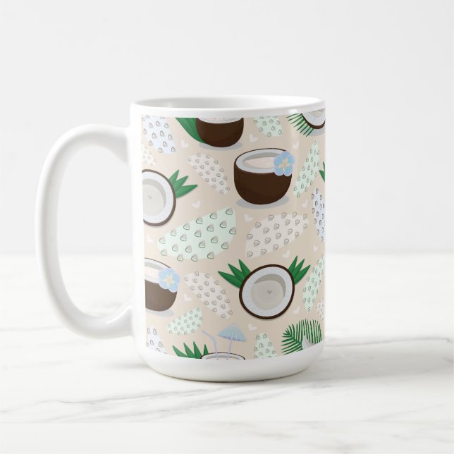 Taza De Café Patrón de coco colorido (Izquierda)