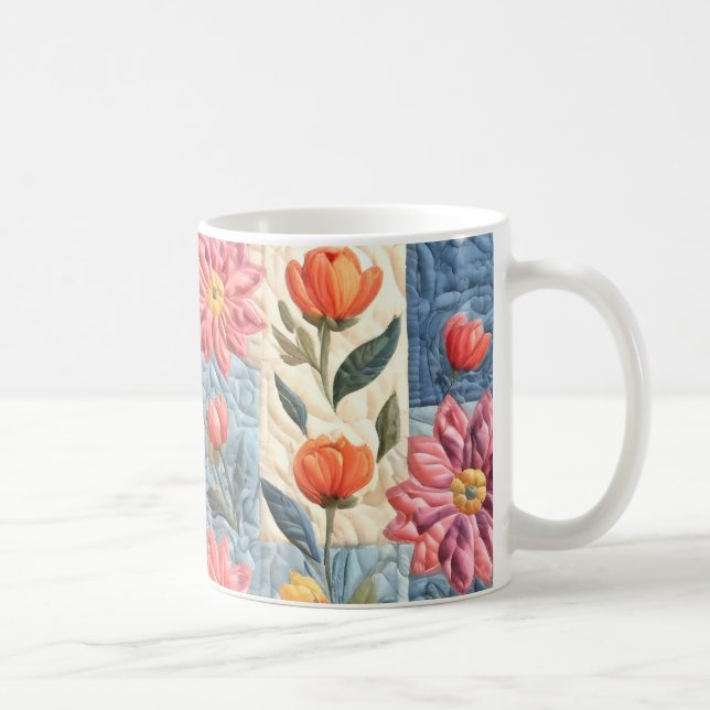 Taza De Café Patrón de Colcha Floral (Derecha)