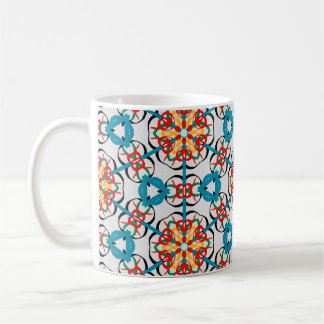 Taza De Café Patrón de color caleidoscópico. Geométrico dorado