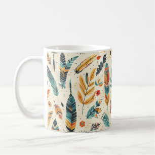 Taza De Café Patrón de color claro de inspiración bohemia