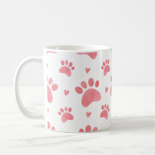 Taza De Café Patrón de color de agua de las patas de gato