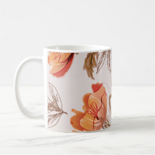 Taza De Café Patrón de color de agua de los adornos de fondo be