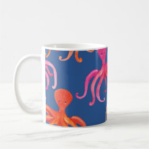 Taza De Café Patrón de color de Octopus Personalizado colorido