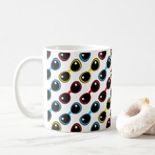 Taza De Café Patrón de colores primarios de gafas de sol retro