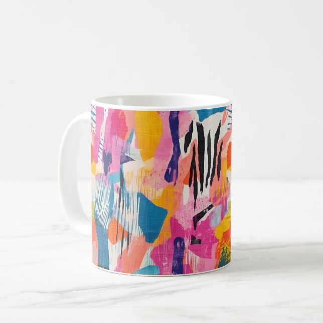 Taza De Café Patrón de colores vivos (Anverso izquierdo)