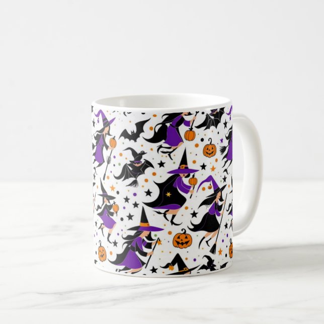 Taza De Café Patrón de compilación de brujas locas (Anverso derecho)