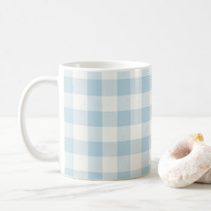 Taza De Café Patrón de comprobación azul café Mug