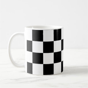 Taza De Café Patrón de comprobación de blanco negro