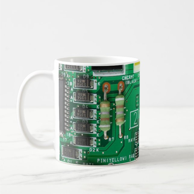 Taza De Café patrón de computadora de placa de circuito electró (Izquierda)