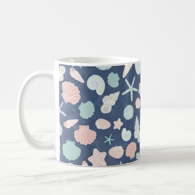 Taza De Café patrón de conchas de mar (Izquierda)