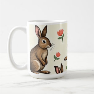 Taza De Café Patrón de conejo de cosecha