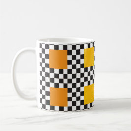 Taza De Café Patrón de control multicolor y cuadradas grandes