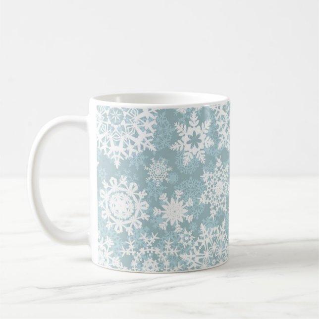 Taza De Café Patrón de copo de nieve (Izquierda)
