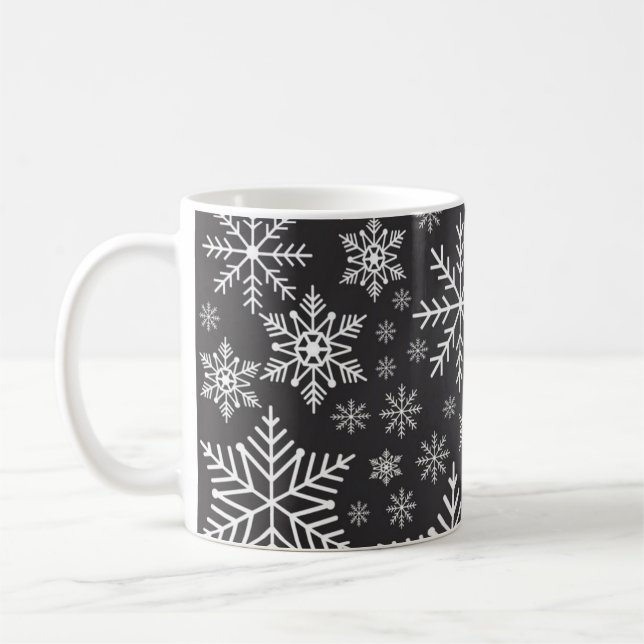 Taza De Café Patrón de copo de nieve (Izquierda)