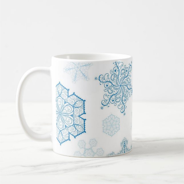 Taza De Café Patrón de copo de nieve (Izquierda)