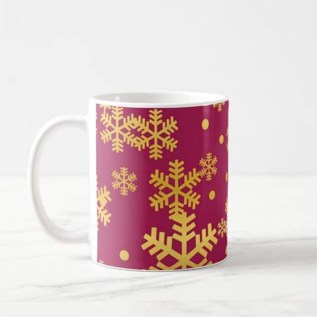 Taza De Café Patrón de copo de nieve (Izquierda)