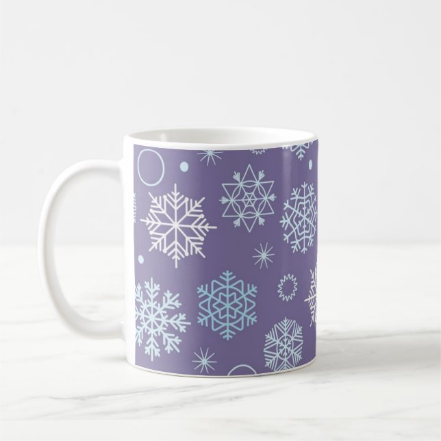 Taza De Café Patrón de copo de nieve (Izquierda)