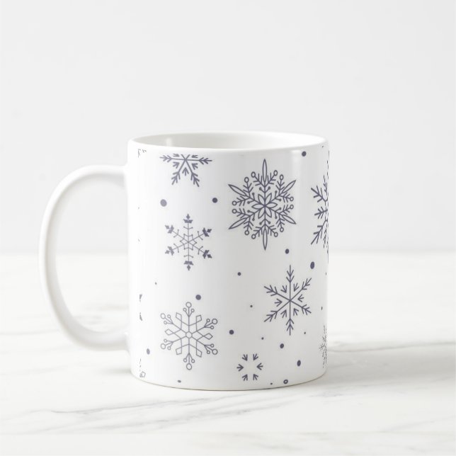Taza De Café Patrón de copo de nieve (Izquierda)