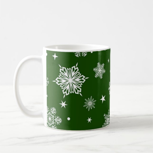 Taza De Café Patrón de copo de nieve (Izquierda)