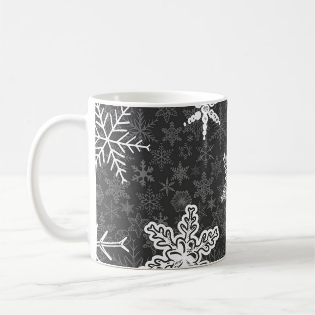 Taza De Café Patrón de copo de nieve (Izquierda)