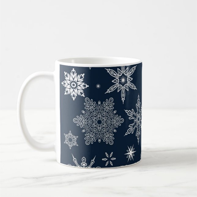 Taza De Café Patrón de copo de nieve (Izquierda)