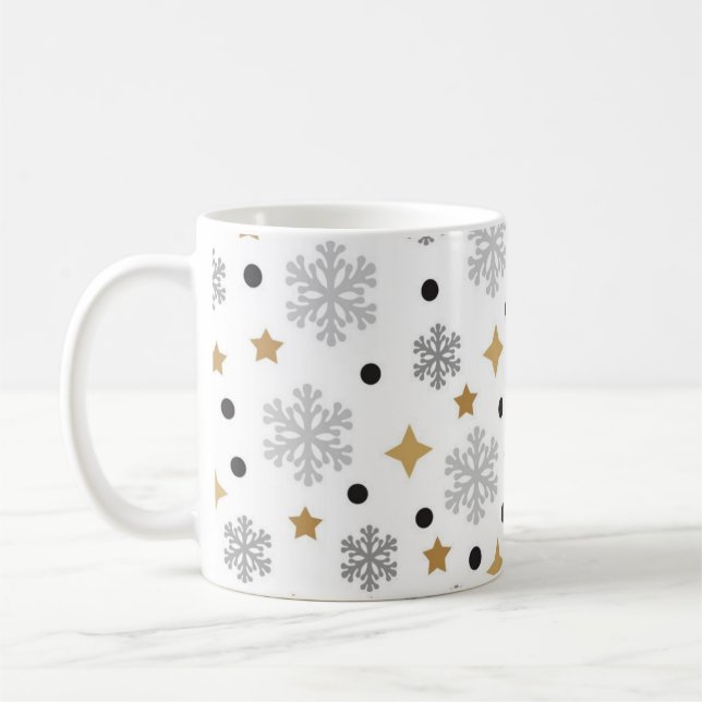 Taza De Café Patrón de copo de nieve (Izquierda)