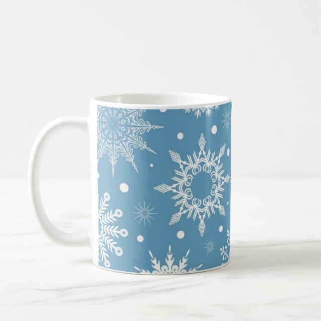 Taza De Café Patrón de copo de nieve (Izquierda)