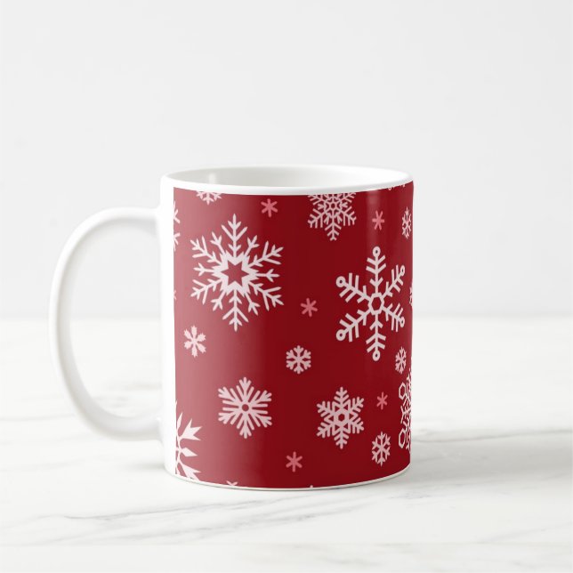 Taza De Café Patrón de copo de nieve (Izquierda)