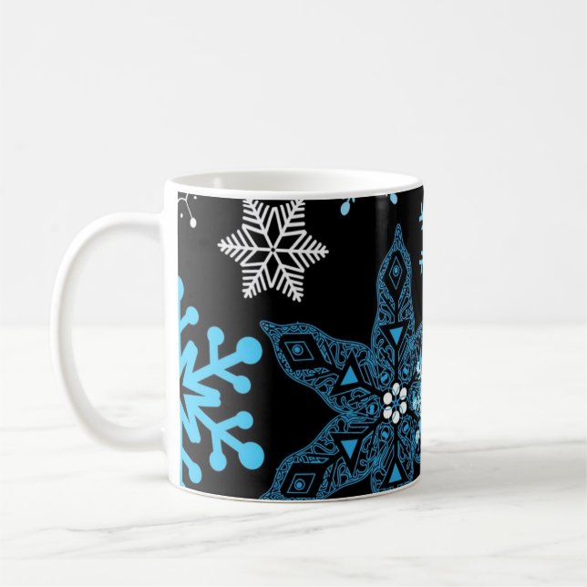 Taza De Café Patrón de copo de nieve (Izquierda)