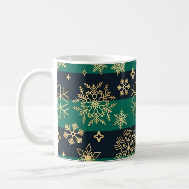 Taza De Café Patrón de copo de nieve (Izquierda)
