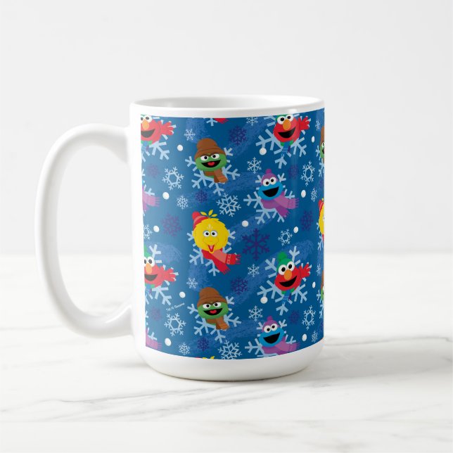 Taza De Café Patrón de copo de nieve de Plaza Sésamo (Izquierda)