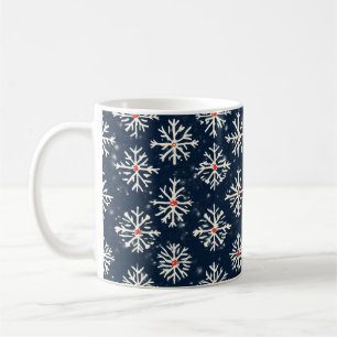 Taza De Café Patrón de copo de nieve Estilo invernal